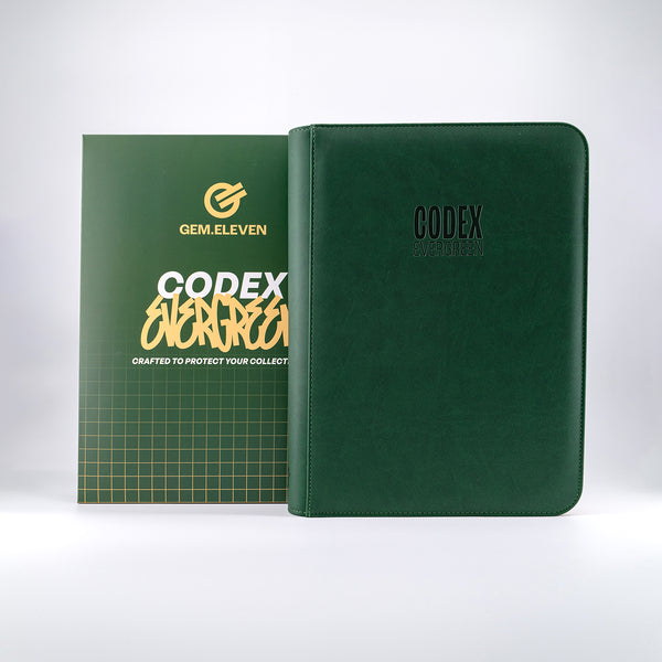 Codex Evergreen TCG Binder by Gem.Eleven – Premium 9-Pocket Card Binder for 360 Single-Sleeved Cards, Evergreen colorway
